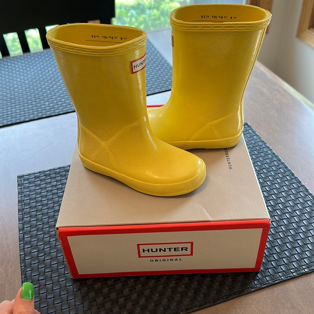 Hunter Toddler Kids' Original First Classic Glitter Rain Boot